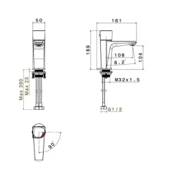 Vòi chậu lavabo nóng lạnh Viglacera VG136