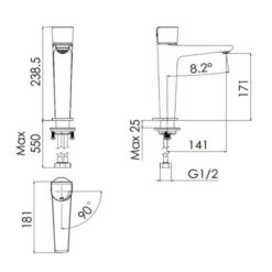 Vòi chậu lavabo nóng lạnh Viglacera VG136.1