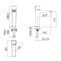 Vòi chậu lavabo nóng lạnh Viglacera VG136.1