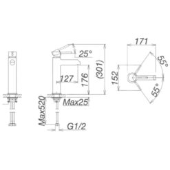 Vòi chậu lavabo nóng lạnh Viglacera VG141.1 22 Vòi chậu lavabo nóng lạnh Viglacera VG141.1