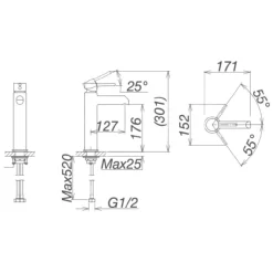 Vòi chậu lavabo nóng lạnh Viglacera VG141.1 22 Vòi chậu lavabo nóng lạnh Viglacera VG141.1
