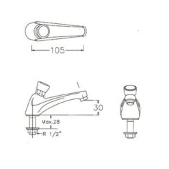 Vòi lavabo lạnh American Standard A-2400N (A2400N) (đóng chậm)