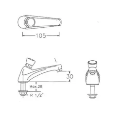 Vòi lavabo lạnh American Standard A-2400N (A2400N) (đóng chậm)
