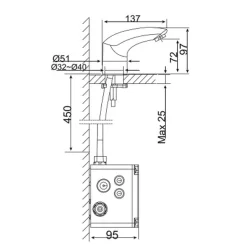 Vòi lavabo cảm ứng American Standard WF-8601 (WF8601) (dùng pin)