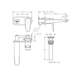 Vòi lavabo gắn tường Signature nóng lạnh American Standard WF-1704 (WF1704)