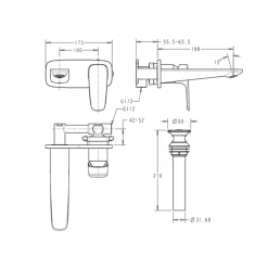 Vòi lavabo gắn tường Signature nóng lạnh American Standard WF-1704 (WF1704)