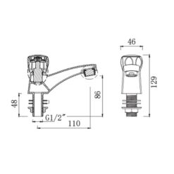 Vòi lavabo lạnh American Standard W.116 (nút xoay)
