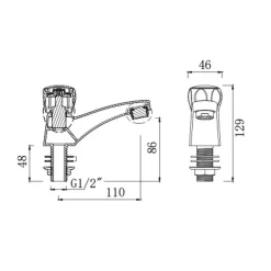 Vòi lavabo lạnh American Standard W.116 (nút xoay)