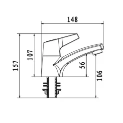 Vòi lavabo lạnh American Standard W.126 (tay gạt)