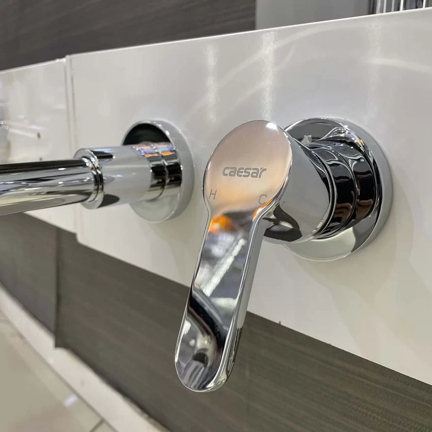 Chi tiết vòi lavabo nóng lạnh âm tường Caesar B308C Chi tiết vòi lavabo nóng lạnh âm tường Caesar B308C