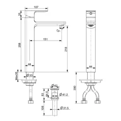 Vòi lavabo nóng lạnh American Standard Acacia Evolution WF-1302 (WF1302) 21 Vòi lavabo nóng lạnh American Standard Acacia Evolution WF-1302 (WF1302)