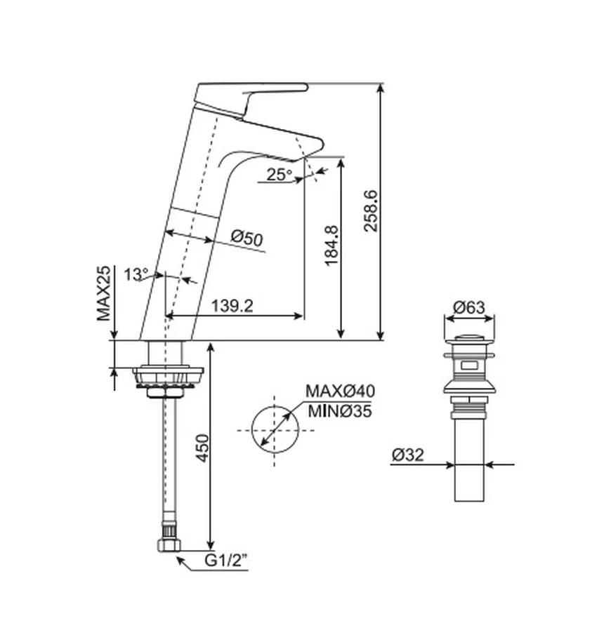 Vòi lavabo nóng lạnh American Standard WF-3902 Vòi lavabo nóng lạnh American Standard WF-3902