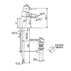Vòi lavabo nóng lạnh American Standard Active WF-3907 (WF3907)
