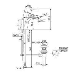 Vòi lavabo nóng lạnh American Standard Active WF-3907 (WF3907)