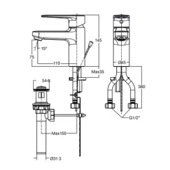 Vòi lavabo nóng lạnh American Standard Codie WF-B201 (WFB201) 9 Vòi lavabo nóng lạnh American Standard Codie WF-B201 (WFB201)