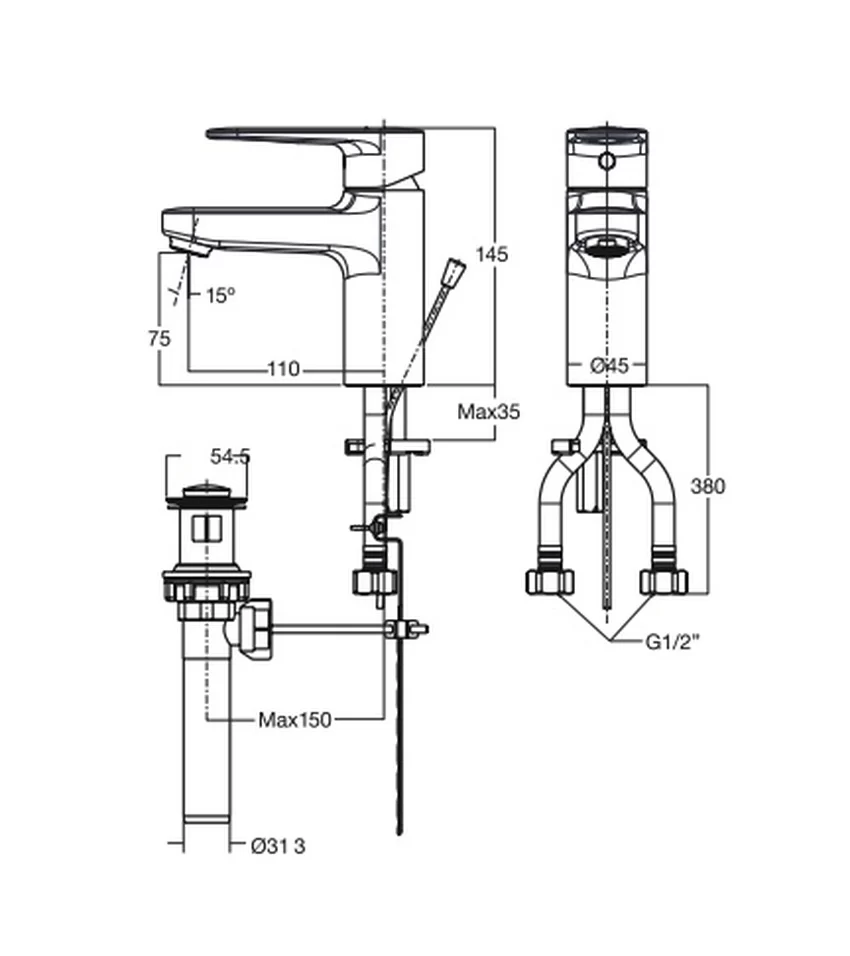 Vòi lavabo nóng lạnh American Standard Codie WF-B201 - SKU: WF-B201 Vòi lavabo nóng lạnh American Standard Codie WF-B201 - Hình 4