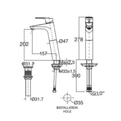Vòi lavabo nóng lạnh American Standard Cygnet WF-0303 (WF0303)