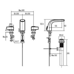 Vòi lavabo nóng lạnh American Standard Kastello WF-1603 (WF1603) 14 Vòi lavabo nóng lạnh American Standard Kastello WF-1603 (WF1603)