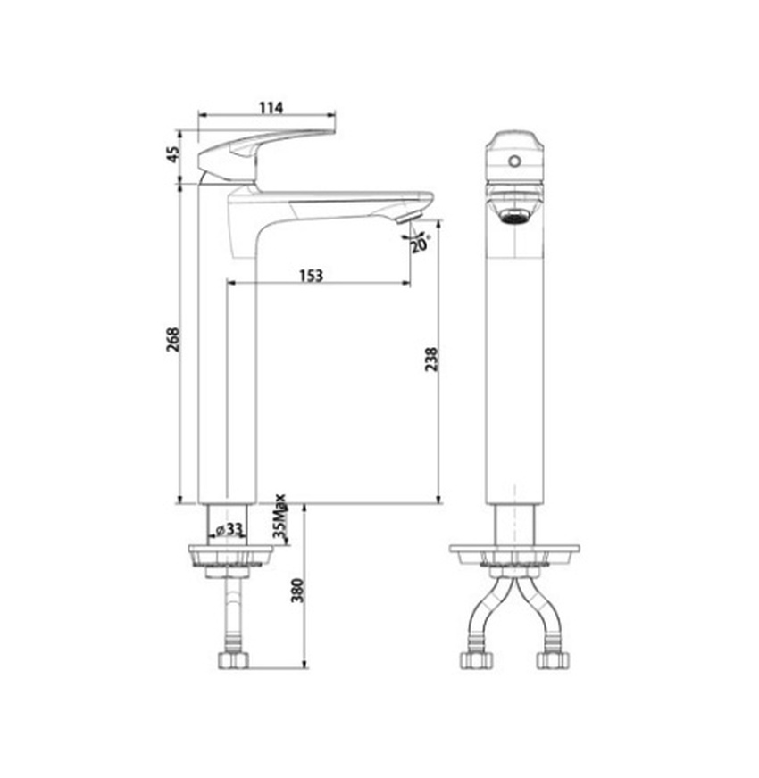 Vòi lavabo nóng lạnh American Standard Milano WF-0902 (WF0902) 10 Vòi lavabo nóng lạnh American Standard Milano WF-0902 (WF0902)
