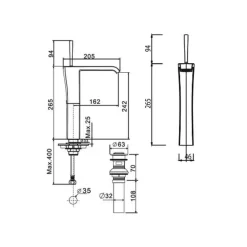 Vòi lavabo nóng lạnh American Standard Nobile WF-0603 (WF0603) 14 Vòi lavabo nóng lạnh American Standard Nobile WF-0603 (WF0603)