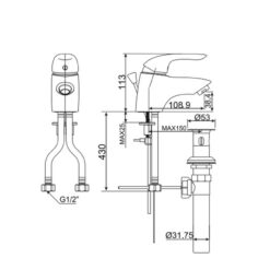 Vòi lavabo nóng lạnh American Standard Saga WF-1501 (WF1501)