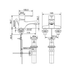 Vòi lavabo nóng lạnh American Standard Seva WF-6502 (WF6502)