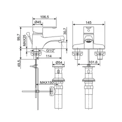 Vòi lavabo nóng lạnh American Standard Seva WF-6502 (WF6502)