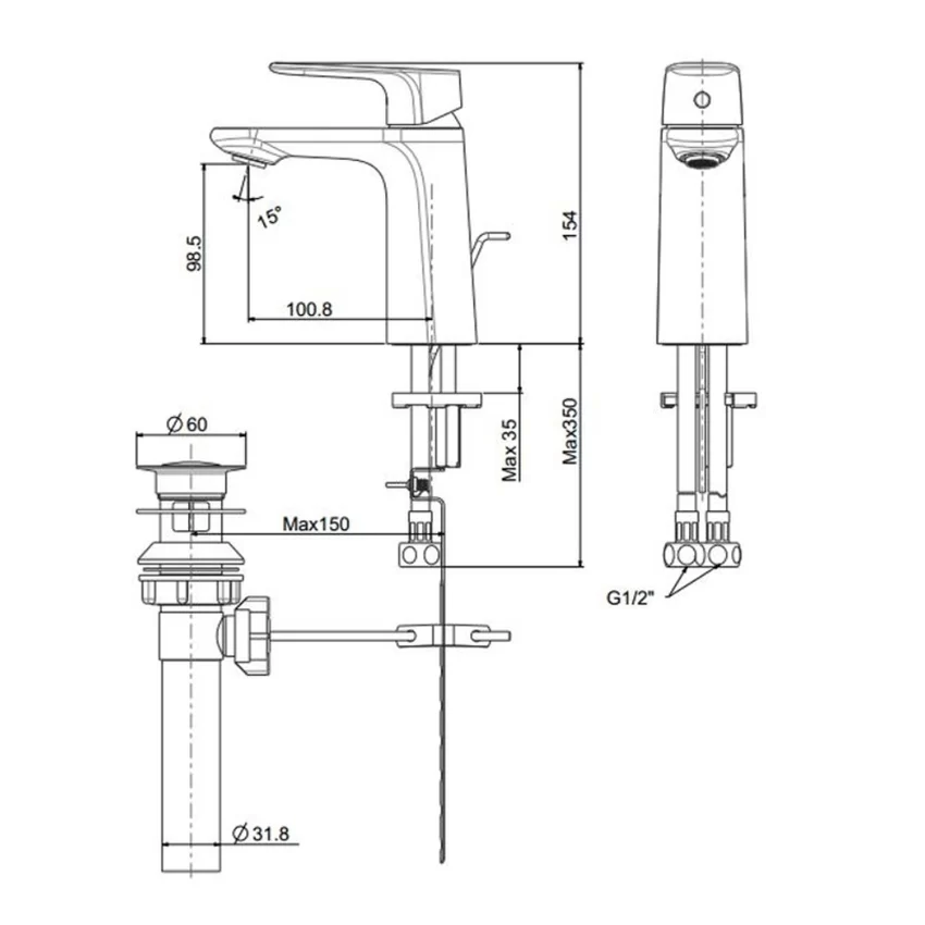 Vòi lavabo nóng lạnh American Standard Signature WF-1701 (WF1701) 11 Vòi lavabo nóng lạnh American Standard Signature WF-1701 (WF1701)
