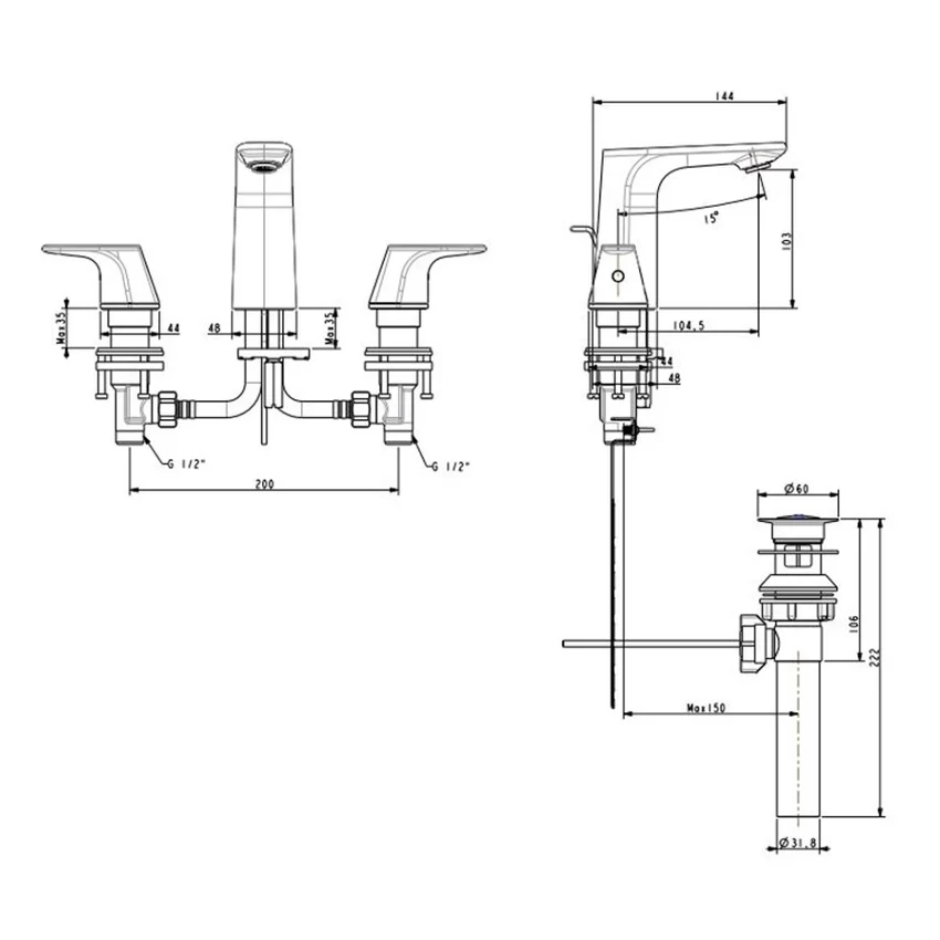 Thiết kế sang trọng của vòi lavabo nóng lạnh WF-1703 - Hải Yến Home Thiết kế sang trọng của vòi lavabo nóng lạnh WF-1703