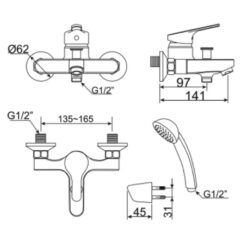Vòi sen nóng lạnh American Standard WF-1411 (WF1411)