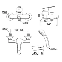 Vòi sen nóng lạnh American Standard WF-1411 (WF1411) 16 Vòi sen nóng lạnh American Standard WF-1411 (WF1411)