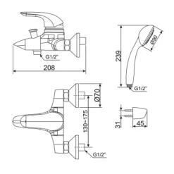 Vòi sen nóng lạnh American Standard WF-1511 (WF1511) 16 Vòi sen nóng lạnh American Standard WF-1511 (WF1511)