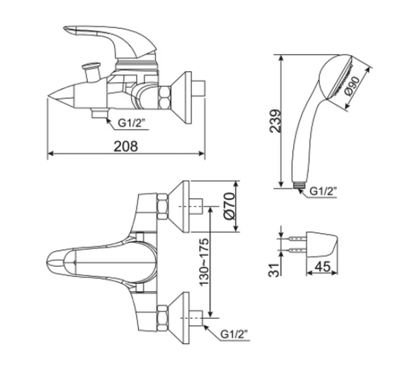 Vòi sen nóng lạnh American Standard WF-1511 (WF1511) 24 Vòi sen nóng lạnh American Standard WF-1511, SKU WF-1511 - Sự lựa chọn hoàn hảo