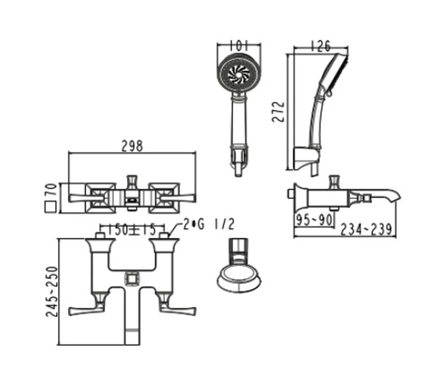 Vòi sen nóng lạnh American Standard WF-1611 (WF1611) 5 Vòi sen nóng lạnh American Standard WF-1611 (WF1611)