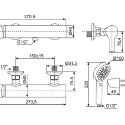 Vòi sen nóng lạnh American Standard WF-3912 (WF3912)