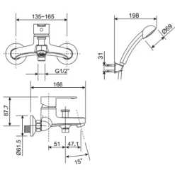 Vòi sen nóng lạnh American Standard WF-6511 (WF6511)
