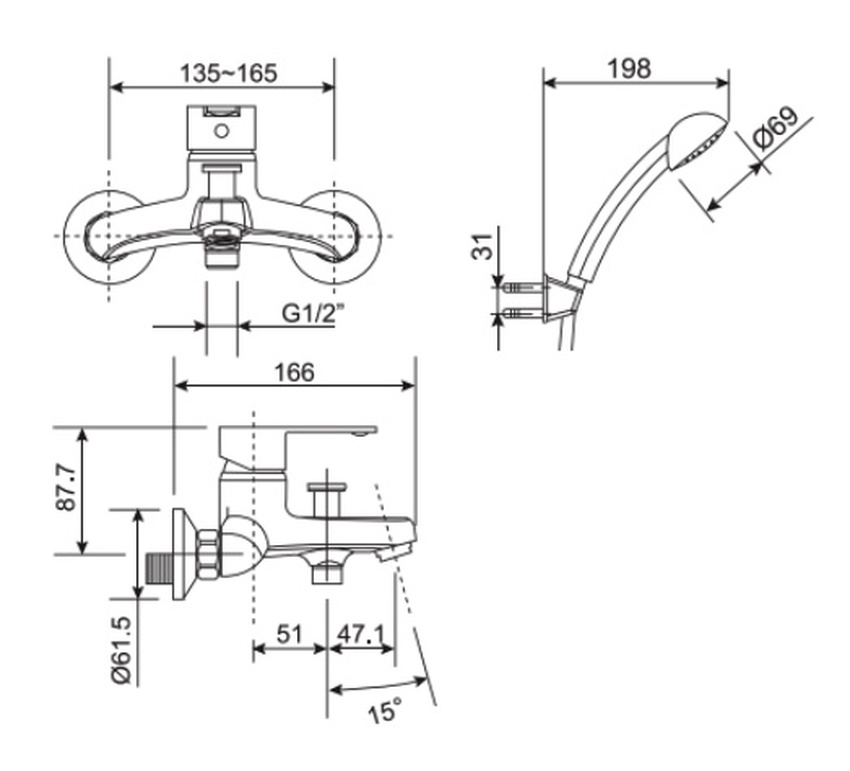 Vòi sen nóng lạnh American Standard WF-6511 (WF6511) 9 Vòi sen nóng lạnh American Standard WF-6511 (WF6511)