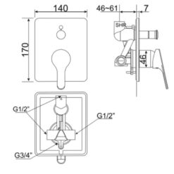 Vòi sen tắm âm tường American Standard WF-1420 (WF1420)