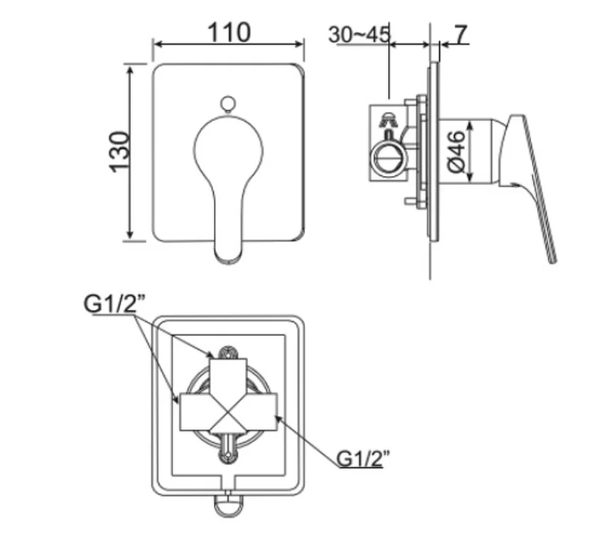 Vòi sen tắm âm tường American Standard WF-1422 Vòi sen tắm âm tường American Standard WF-1422