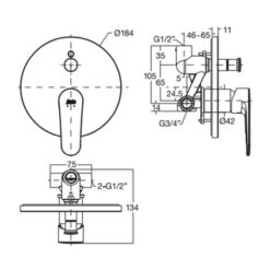 Vòi sen tắm âm tường American Standard WF-B221 (WFB221)
