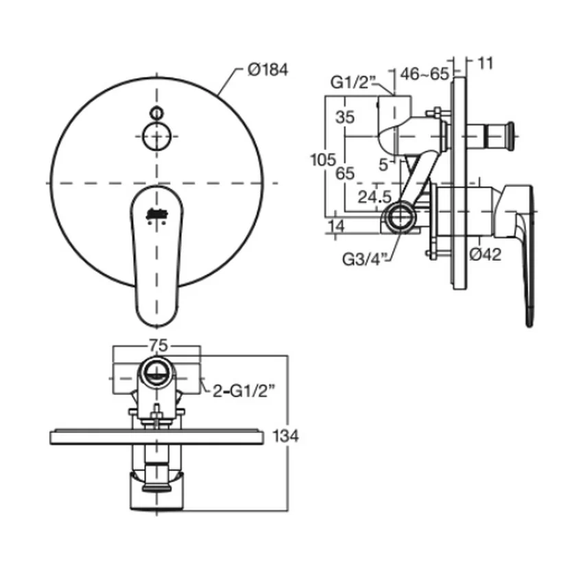 Vòi Sen Tắm Âm Tường American Standard WF-B221 Vòi Sen Tắm Âm Tường American Standard WF-B221
