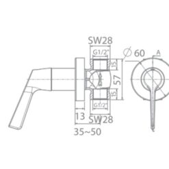 Vòi sen tắm âm tường American Standard WF-T605 (WFT605)