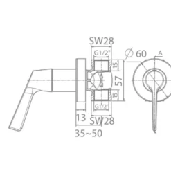 Vòi sen tắm âm tường American Standard WF-T605 (WFT605)