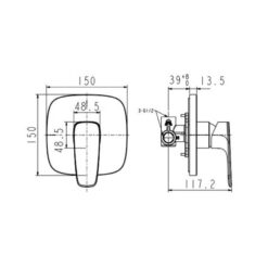Vòi tắm sen âm tường Signature nóng lạnh American Standard WF-1722 (WF1722)
