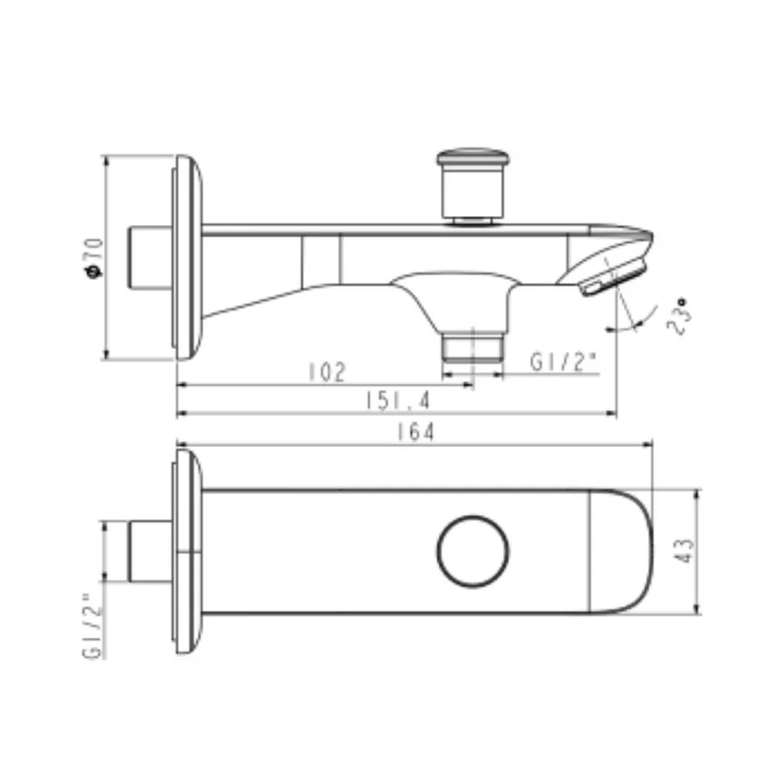 Vòi xả bồn American Standard WF-9717 Vòi xả bồn âm tường American Standard Loven WF-9717 - Image 2
