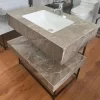 Bàn đá 2 tầng màu vàng nhạt có lavabo âm bàn Viglacera US8-9GP05 2 Bàn đá 2 tầng màu vàng nhạt có lavabo âm bàn Viglacera US8-9GP05