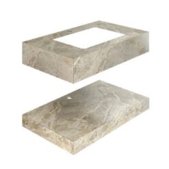 Bàn đá 2 tầng màu vàng nhạt có lavabo âm bàn Viglacera US8-9GP05