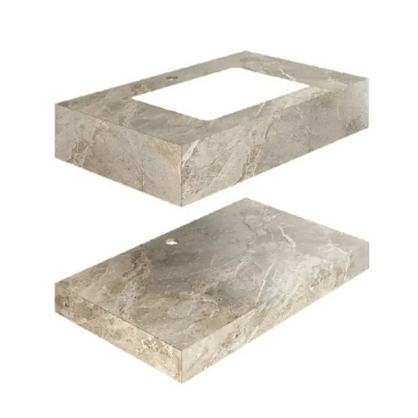 Bàn đá 2 tầng màu vàng nhạt có lavabo âm bàn Viglacera US8-9GP05 Bàn đá 2 tầng màu vàng nhạt có lavabo âm bàn Viglacera US8-9GP05