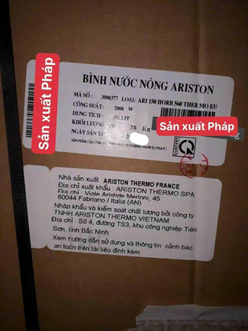 Bình nóng lạnh Ariston 150l