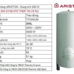 Bình nóng lạnh Ariston dung tích lớn 150l - 200l - 300l - 500l
